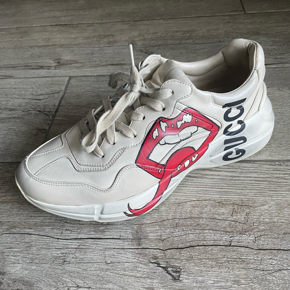 Distressed Gucci Rhyton Sneakers